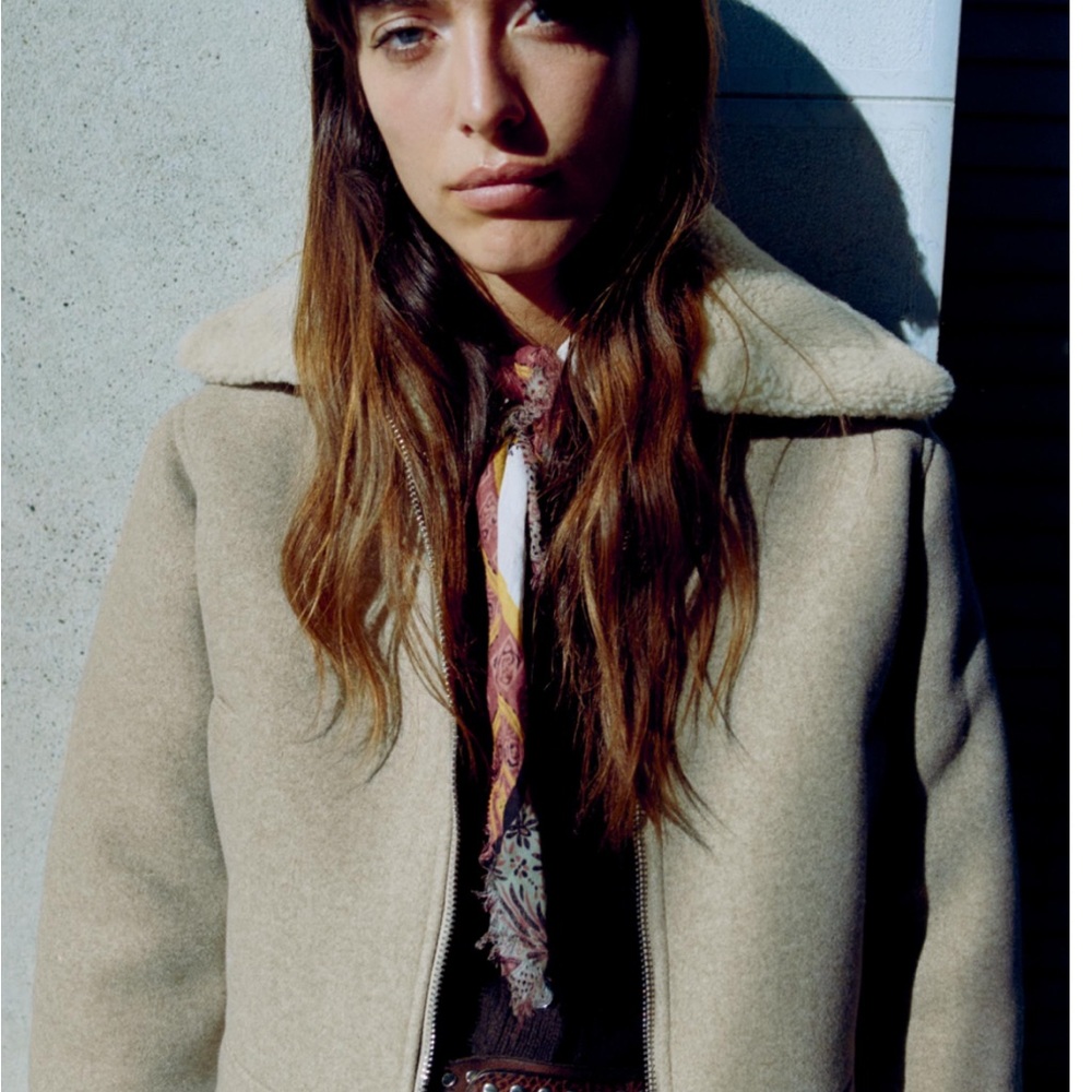 Zara Double Faced Soft Jacket Taupe Brown NWOT